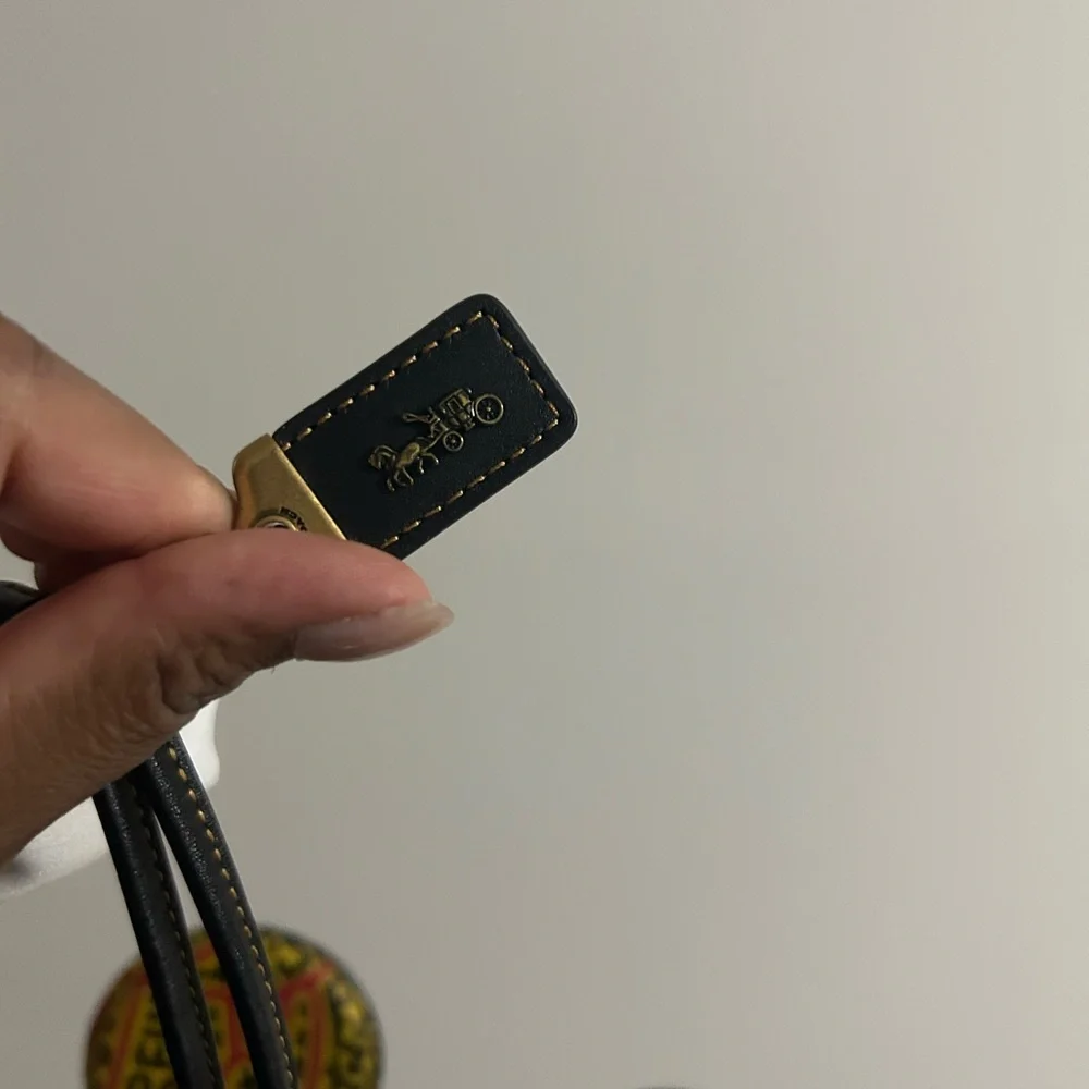 Coach Mini Bag with Yellow and Red Geometric Design - Picture 6 of 7